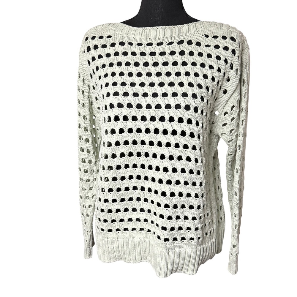 Future Collective Clay Green Open Knit Pull Over